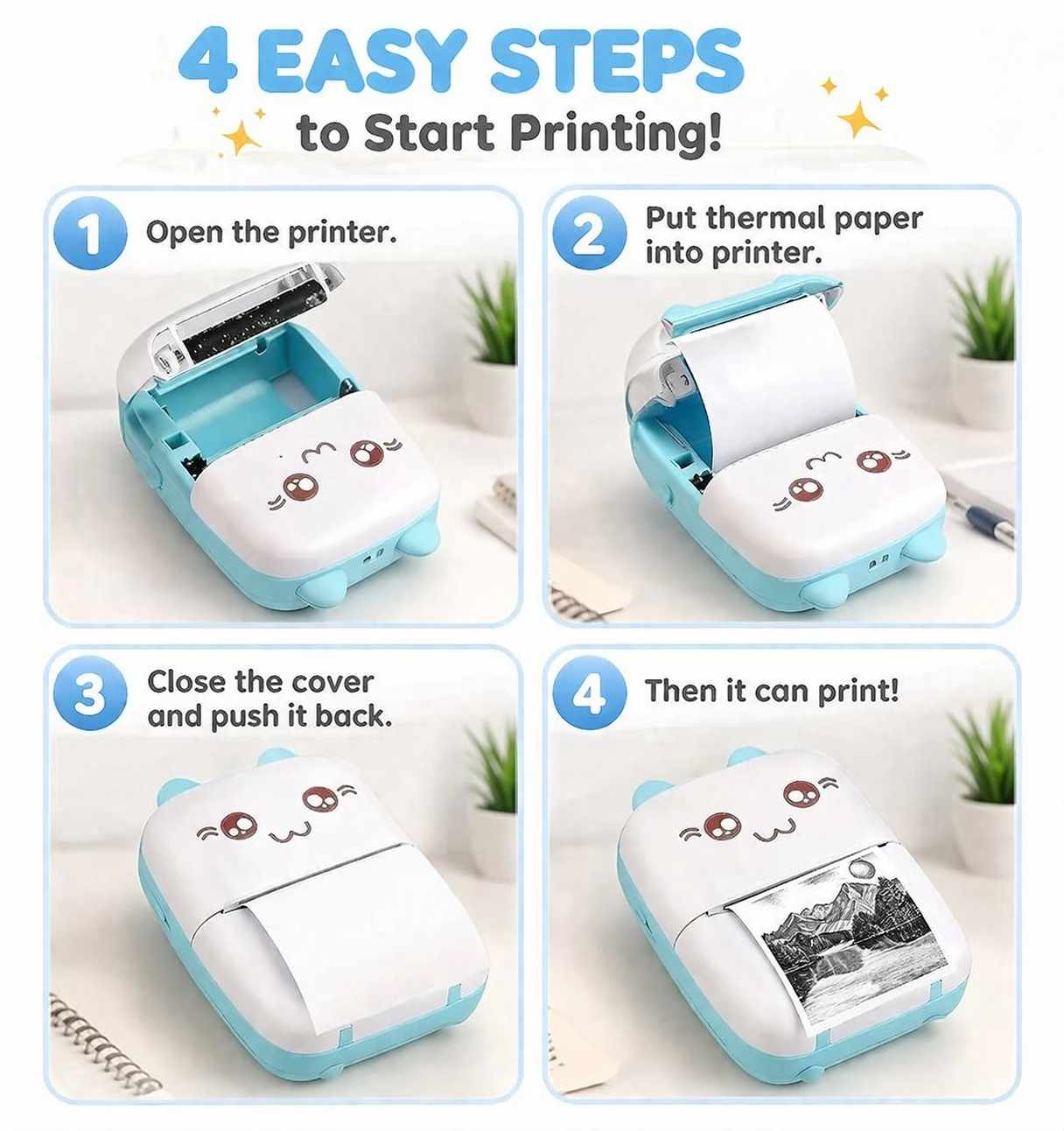 Pocket Mini Bluetooth Thermal Printer Wireless Smart Printer for Photos