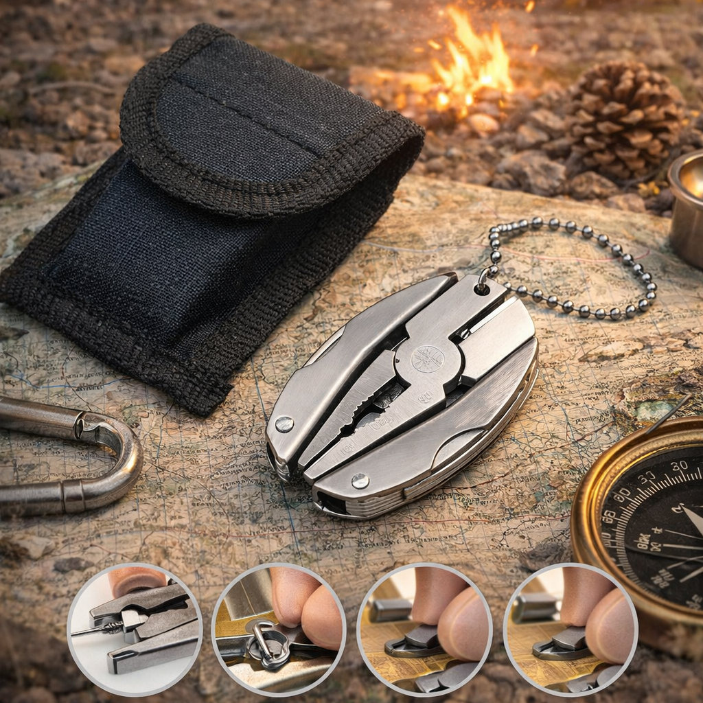 Mini Folding Piler Keychain Hand Tool Kit