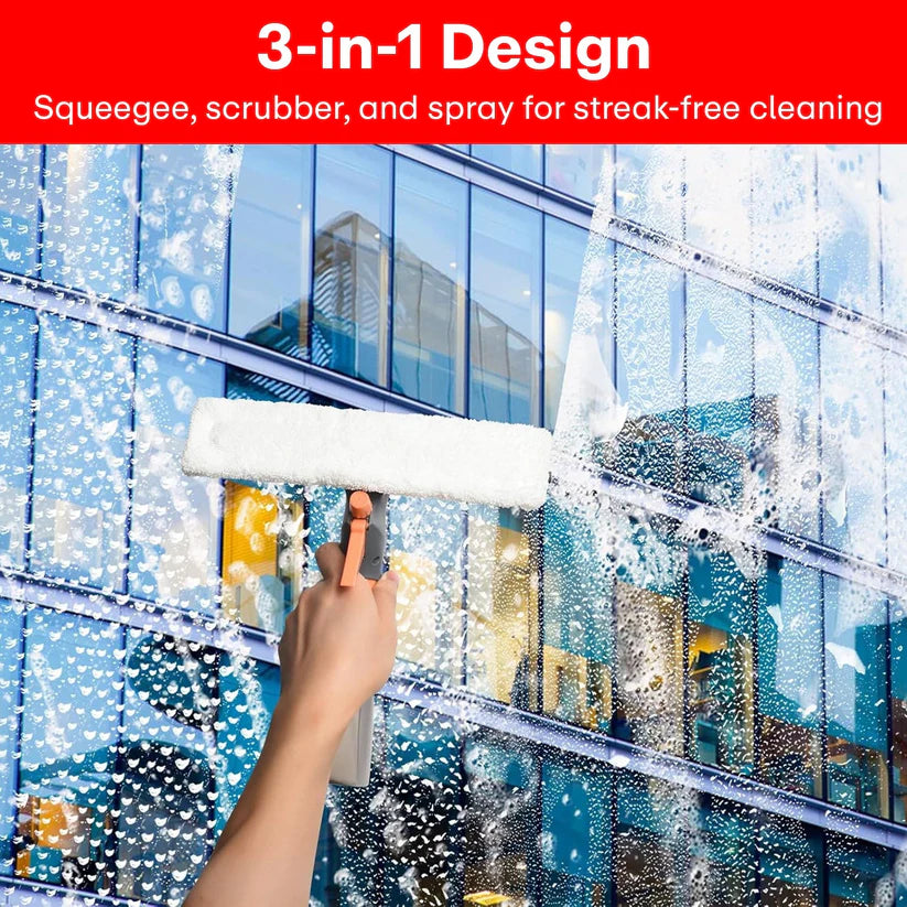 3 in 1 Glass/Window Cleaner Tool with Spray Bottle