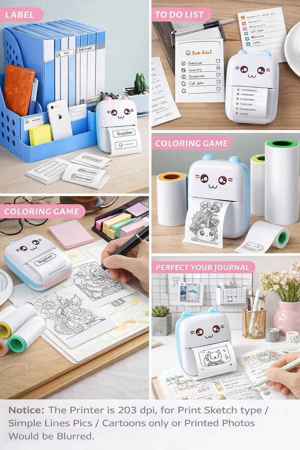 Pocket Mini Bluetooth Thermal Printer Wireless Smart Printer for Photos