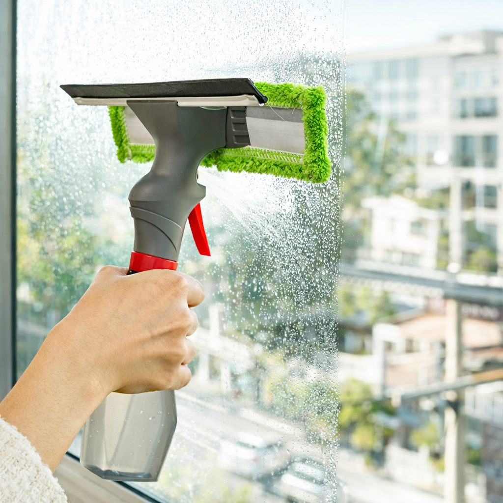 3 in 1 Glass/Window Cleaner Tool with Spray Bottle